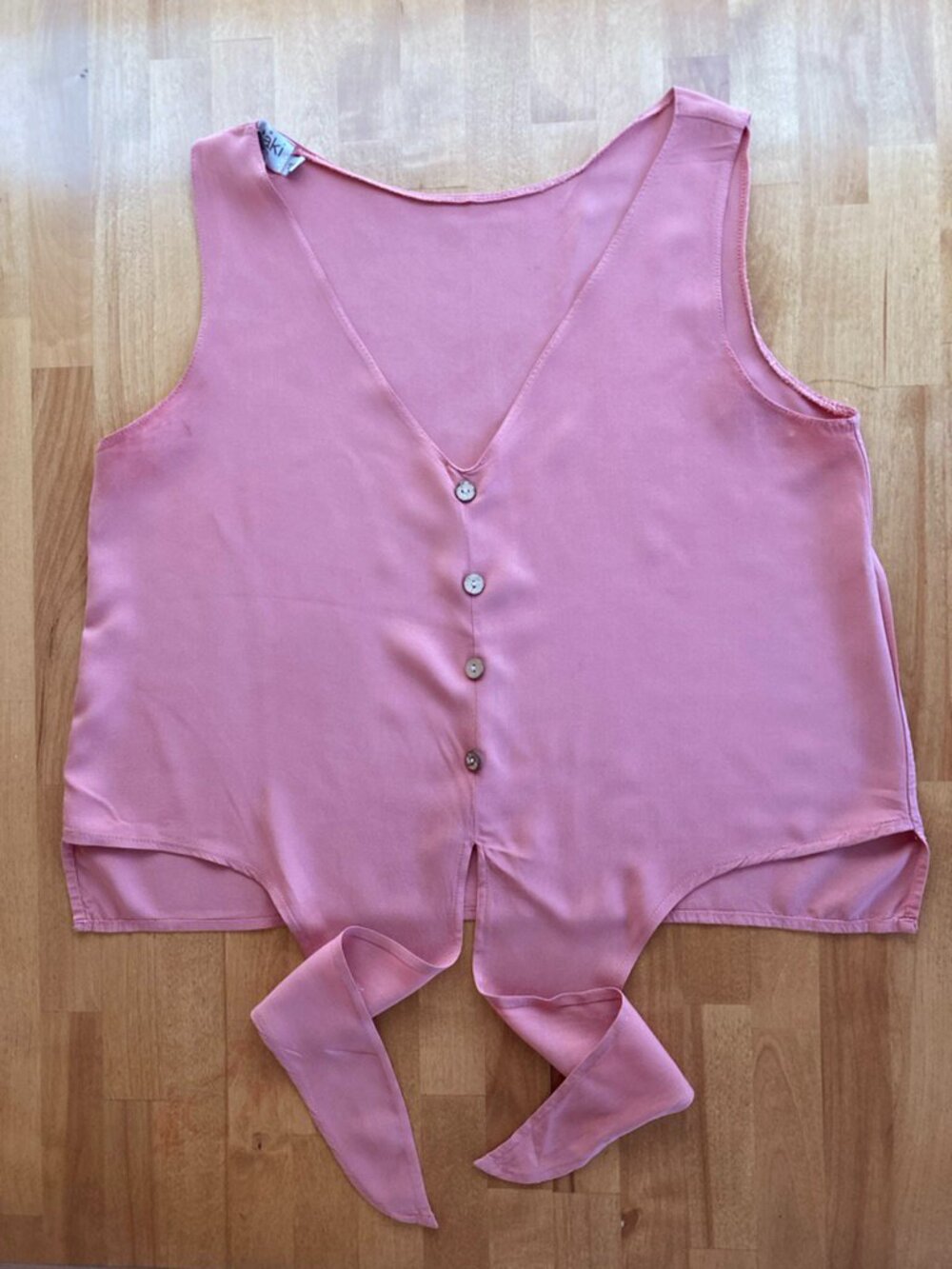 Pink Tie Tank-Moutaki greek fashion